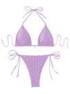 Conjunto de biquíni SOLY HUX feminino com estampa de bolinhas, triângulo Conjunto de biquíni SOLY HUX feminino com estampa de bolinhas, triângulo