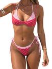 Conjunto de biquíni SOLY HUX feminino de bolinhas, colorido, rosa, tamanho GG