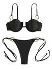 Conjunto de biquíni SOLY HUX, roupa de banho de duas peças Underwire, preto
