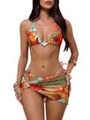 Conjunto de Biquíni Verdusa Floral e Leopardo com Saia Conjunto de Biquíni Verdusa Floral e Leopardo com Saia
