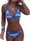 Conjunto de biquíni ZAFUL com alças duplas, textura ondulada, bloco de cores, bloco de cores para mulheres Conjunto de biquíni ZAFUL com alças duplas, textura ondulada, bloco de cores, bloco de cores para mulheres
