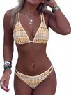 Conjunto de biquíni ZAFUL com alças duplas, textura ondulada, bloco de cores, bloco de cores para mulheres Conjunto de biquíni ZAFUL com alças duplas, textura ondulada, bloco de cores, bloco de cores para mulheres