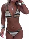 Conjunto de biquíni ZAFUL Dual Straps Wave Texture Color Block Brown Conjunto de biquíni ZAFUL Dual Straps Wave Texture Color Block Brown