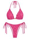 Conjunto de biquíni ZAFUL feminino Halter Triangle String, vermelho, GG Conjunto de biquíni ZAFUL feminino Halter Triangle String, vermelho, GG