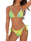 Conjunto de biquíni ZAFUL, maiô feminino com textura triangular, verde Conjunto de biquíni ZAFUL, maiô feminino com textura triangular, verde