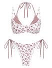 Conjunto de biquíni ZAFUL, maiô feminino de bolinhas de dupla camada, marrom