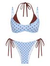 Conjunto de biquíni ZAFUL, maiô feminino de bolinhas de dupla camada