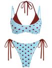 Conjunto de biquíni ZAFUL, maiô feminino de bolinhas de dupla camada