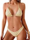 Conjunto de biquíni ZAFUL, maiô feminino Halter Triangle High Cut, amarelo