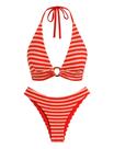 Conjunto de biquíni ZAFUL O Ring Halter High Cut Swimsuit para mulheres