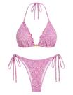 Conjunto de biquíni ZAFUL, roupa de banho feminina Halter Triangle String Conjunto de biquíni ZAFUL, roupa de banho feminina Halter Triangle String