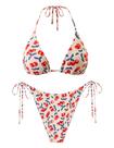 Conjunto de biquíni ZAFUL Tie Side Thong Open Back Swimsuit para mulheres
