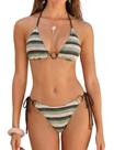 Conjunto de biquíni ZAFUL Triangle para mulheres, roupa de banho texturizada verde Conjunto de biquíni ZAFUL Triangle para mulheres, roupa de banho texturizada verde