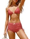 Conjunto de biquíni ZAFUL Triangle Plaid Shorts Swimsuit para mulheres Conjunto de biquíni ZAFUL Triangle Plaid Shorts Swimsuit para mulheres