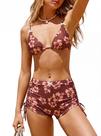 Conjunto de biquíni ZAFUL Triangle Plaid Shorts Swimsuit para mulheres Conjunto de biquíni ZAFUL Triangle Plaid Shorts Swimsuit para mulheres