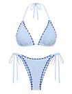 Conjunto de biquíni ZAFUL Triangle Thong Swimsuit Baby Blue para mulheres
