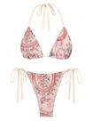 Conjunto de biquíni ZAFUL Triangle Thong Swimsuit Open Back Pink XS Women