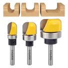 Conjunto de bits de roteador Exqutoo, 3 unidades, ponta redonda de carboneto de 1/4