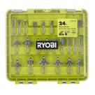Conjunto de bits de roteador RYOBI de 24 peças com caixa com ponta de metal duro Conjunto de bits de roteador RYOBI de 24 peças com caixa com ponta de metal duro