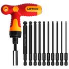 Conjunto de bits hexagonais LATTOOK 10 unidades SAE com chave de catraca com alça em T
