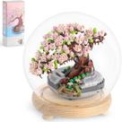 Conjunto de blocos de construção CEACYDIK Sakura Bonsai com tampa de vidro