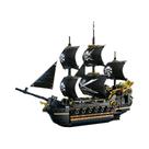 Conjunto De Blocos De Construção De Navio Pirata Preto, Modelo De Barco À Vela De 3 Mastros, Conjunto De Blocos De Construção De Navio Pirata Preto, Modelo De Barco À Vela De 3 Mastros,