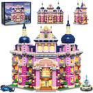 Conjunto de blocos de construção INSOON Pink Estate House com luzes, 1815 unidades