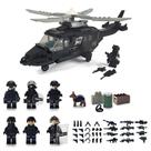 Conjunto de blocos de construção Toysville SWAT Police Military com helicóptero
