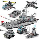 Conjunto de blocos de construção Uvini Navy Destroyer Warship 1560 peças