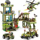 Conjunto de blocos de construção WishaLife City War Military Base 830 unidades