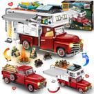 Conjunto de blocos de construção Zylvoxia Camper Van com caminhão agrícola 2188 unidades