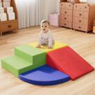 Conjunto de Blocos de Escalada de Espuma IdeaKey para Brincar Macio com 4 Peças