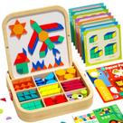 Conjunto de blocos de madeira com padrão magnético edutree 288 PCS com cartões Conjunto de blocos de madeira com padrão magnético edutree 288 PCS com cartões