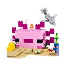 Conjunto De Blocos De Montar Axolotl House Underwater Zombies MOC, Série De Jogos Mini World DIY,
