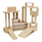 Conjunto de blocos ECR4kids Hollow Wooden Natural de 18 peças Conjunto de blocos ECR4kids Hollow Wooden Natural de 18 peças