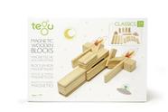 Conjunto de blocos magnéticos de madeira Tegu, 24 peças, natural, de 1 a 99 anos