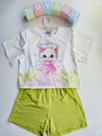 Conjunto de Blusa Boxy Over e Short Kukiê Cor:Off WhiteTamanho:12