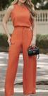Conjunto de Blusa e calça estilo alfaiataria com bolso