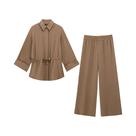 Conjunto De Blusa E Calça Estilo Quimono Feminino, Manga Comprida, Com Cadarço, Solto, Casual, Conjunto De Blusa E Calça Estilo Quimono Feminino, Manga Comprida, Com Cadarço, Solto, Casual,
