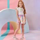 Conjunto de Blusa e Short Saia em Fly Tech Kukiê Infantil Menina