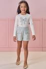Conjunto de Blusa em Canelado e Shorts em Tweed Comfy Kukie - Conjunto de Blusa em Canelado e Shorts em Tweed Comfy Kukie -