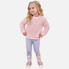 Conjunto De Blusão Em Pelo Carneirinho Paetê Com Calça Legging Em Termoskin Peluciado Bebê Menina Infanti 80312 Rosa