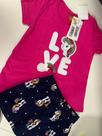Conjunto de blusinha e shorts saia do unicórnio TAM/03