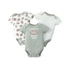 Conjunto De Body De Verão Para Meninos De 0 a 9 Meses, 3 Peças, Padrão De Listras De Rugby Com Conjunto De Body De Verão Para Meninos De 0 a 9 Meses, 3 Peças, Padrão De Listras De Rugby Com