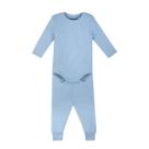 Conjunto de Body Melange Canelado Azul Luar para Bebê - Dedeka