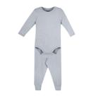Conjunto de Body Melange Canelado Cinza Mescla para Bebê - Dedeka