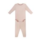 Conjunto de Body Melange Canelado Rosa Pérola para Bebê - Dedeka