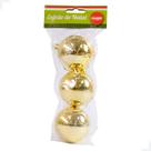 Conjunto de Bolas de Natal Douradas Brilhantes 6cm - 3 Peças - Magizi Conjunto de Bolas de Natal Douradas Brilhantes 6cm - 3 Peças - Magizi