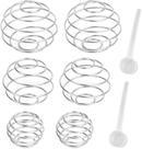 Conjunto de bolas misturadoras de proteínas em aço inoxidável, 6 peças com colheres de medição Conjunto de bolas misturadoras de proteínas em aço inoxidável, 6 peças com colheres de medição