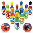Conjunto de boliche iPlay iLearn Kids com 10 pinos de espuma e 2 bolas de 18 milhões ou mais
